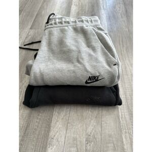 Nike Tech Fleece Jogger - Mens Small S, Two Pairs (Gray + Black) **FLAWS** Lot 2